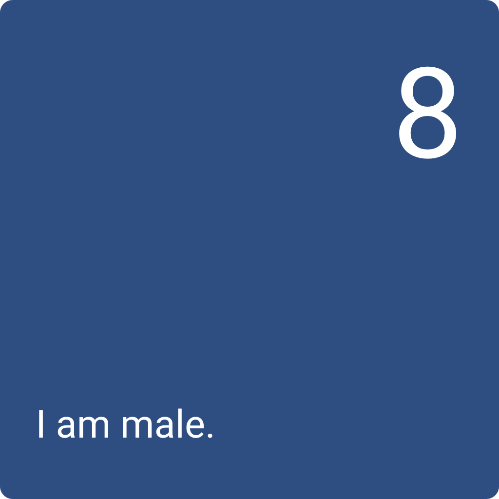 8: I am Male.